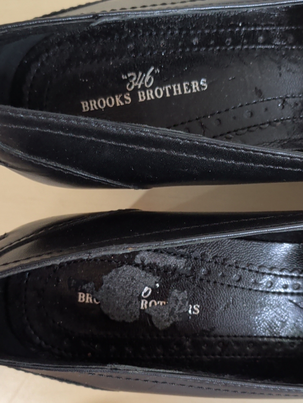 Brooks Brothers Black Leather Penny Loafers With Block Heels Size 6 - Picture 9 of 13